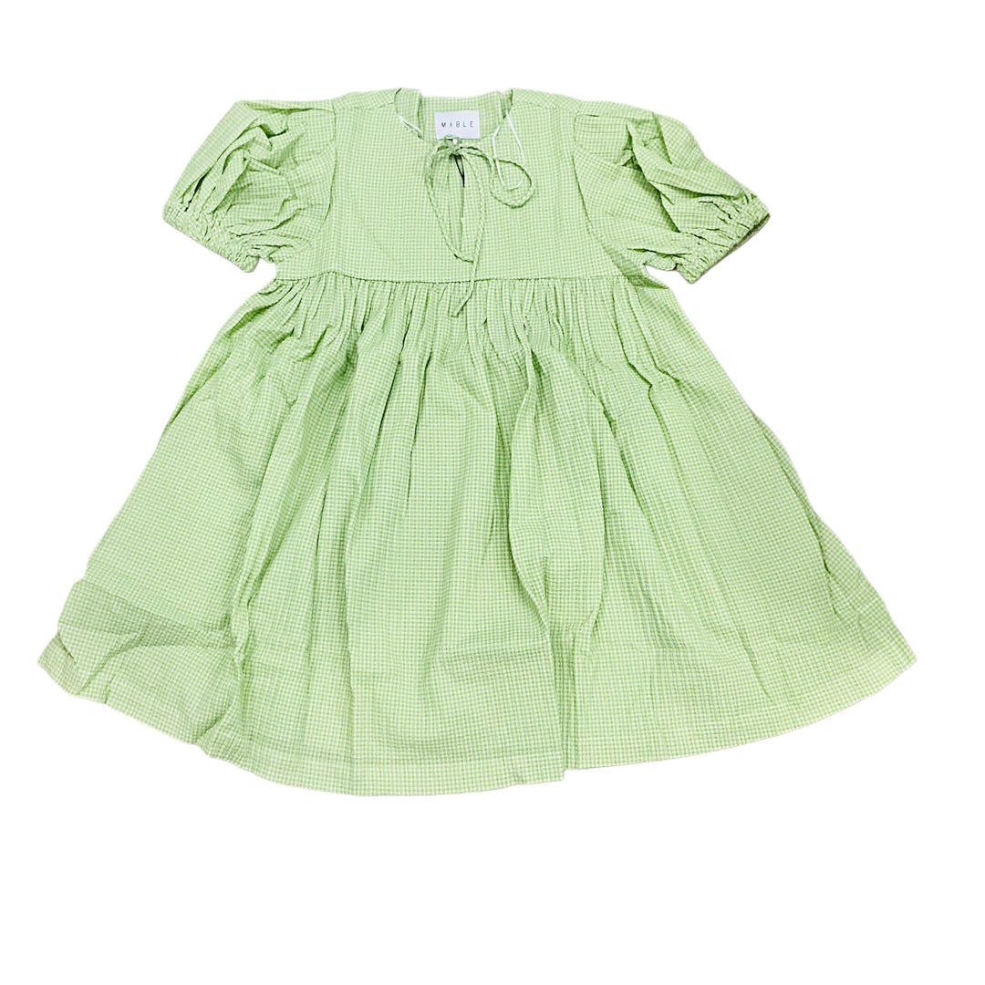 Apple Green Gingham Mini Dress md5432-ag / jr-med 4-6 Apple Green Gingham Mini Dress md5432-ag / jr-med 4-6