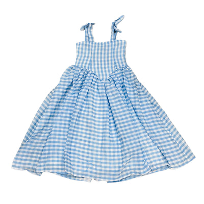 White/Blue Gingham Strap Dress ld35067 / xl White/Blue Gingham Strap Dress ld35067 / xl